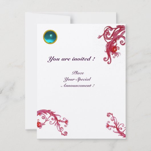 MAGISCHE BESJES 4,MONOGRAM blauw aquamarijn goud Kaart (Achterkant)