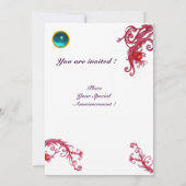 MAGISCHE BESJES 4, MONOGRAM blauwe aquamarijn Kaart (Achterkant)