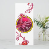 MAGISCHE BESJES 4, MONOGRAM blauwe aquamarine Kaart (Staand voorkant)