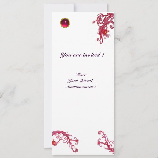 MAGISCHE BESJES 4, MONOGRAM blauwe aquamarine Kaart (Achterkant)