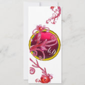 MAGISCHE BESJES 4, MONOGRAM blauwe aquamarine Kaart (Voorkant)