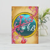 MAGISCHE BESJES 4,MONOGRAM perkament Kaart (Staand voorkant)