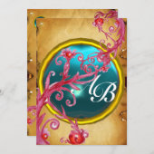 MAGISCHE BESJES 4,MONOGRAM perkament Kaart (Voorkant / Achterkant)