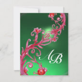 MAGISCHE BESJES 4, MONOGRAM rode jade champagne Kaart (Voorkant)