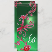 MAGISCHE BESJES 4, MONOGRAM rode jade ijs Kaart (Voorkant / Achterkant)