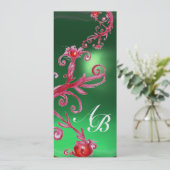 MAGISCHE BESJES 4, MONOGRAM rode jade ijs Kaart (Staand voorkant)