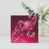 MAGISCHE BESJES 4, MONOGRAM rode robijn ijs Kaart (Staand voorkant)