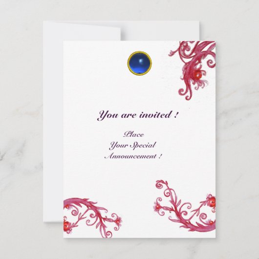 MAGISCHE BESJES 4,MONOGRAM rode robijn saffier Kaart (Achterkant)