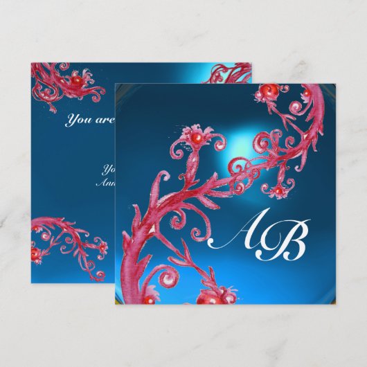 MAGISCHE BESJES 4,MONOGRAM rode saffier goud Kaart (Voorkant / Achterkant)