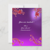 MAGISCHE BESJES 4, MONOGRAM rood, paars amethist Kaart (Achterkant)