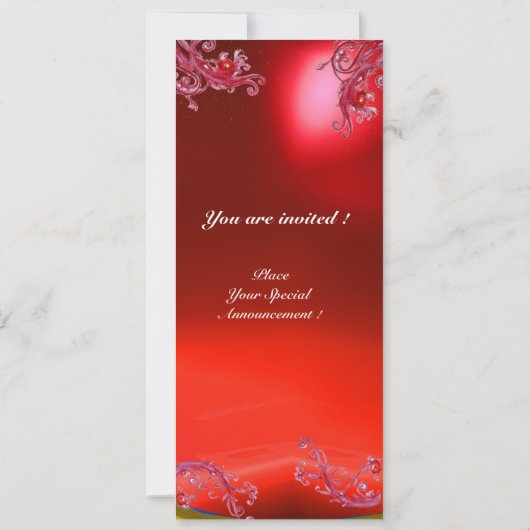 MAGISCHE BESJES 4,MONOGRAM rood robijn wit zilver Kaart (Achterkant)