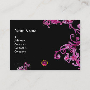 MAGISCHE BESJES FUCHSIA AMETHYST EDELSTEEN MONOGRA VISITEKAARTJE