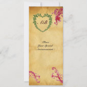 MAGISCHE BESJES KLAVER HART MONOGRAM perkament Kaart (Achterkant)