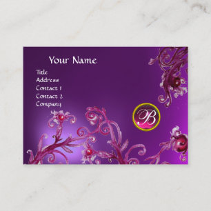 MAGISCHE BESJES MONOGRAM, amethyst paarse pihk Visitekaartje