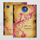 MAGISCHE BESJES MONOGRAM, blauw Kaart (Voorkant / Achterkant)