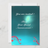 MAGISCHE BESJES, MONOGRAM blauwe aquamarine Kaart (Achterkant)