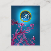 MAGISCHE BESJES MONOGRAM EDELSTEEN saffierblauw Visitekaartje (Achterkant)