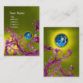 MAGISCHE BESJES MONOGRAM GEM topaas geel blauw Visitekaartje (Voorkant / Achterkant)