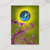 MAGISCHE BESJES MONOGRAM GEM topaas geel blauw Visitekaartje (Achterkant)