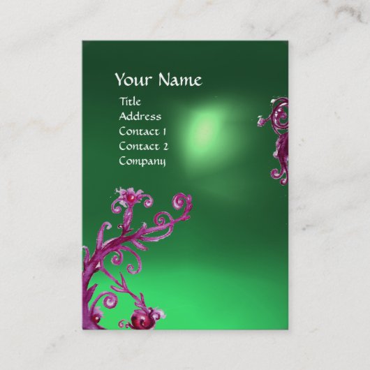 MAGISCHE BESJES  MONOGRAM  groene jade Visitekaartje (Voorkant)