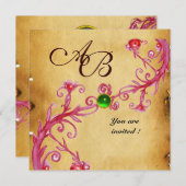 MAGISCHE BESJES MONOGRAM Parchment Groen Smaragd Kaart (Voorkant / Achterkant)