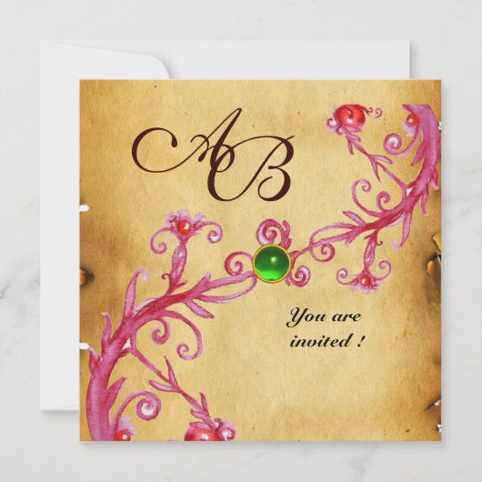 MAGISCHE BESJES MONOGRAM Parchment Groen Smaragd Kaart (Voorkant)