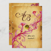 MAGISCHE BESJES  MONOGRAM  Perkament Geel Topaas Kaart (Voorkant / Achterkant)