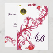 MAGISCHE BESJES, MONOGRAM rood grijs wit paars zwa Kaart (Voorkant / Achterkant)