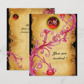 MAGISCHE BESJES  MONOGRAM,  rood Kaart (Voorkant / Achterkant)