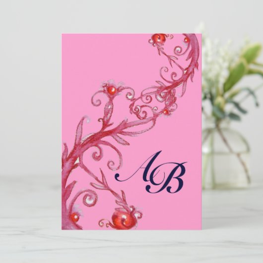 MAGISCHE BESJES,MONOGRAM rood violet Kaart (Staand voorkant)