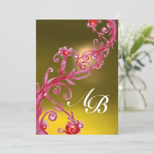 MAGISCHE BESJES, MONOGRAM  topaas Kaart (Staand voorkant)