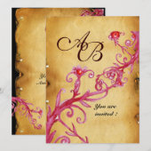 MAGISCHE BESJES MONOGRAM waszegel perkament Kaart (Voorkant / Achterkant)