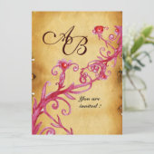 MAGISCHE BESJES MONOGRAM waszegel perkament Kaart (Staand voorkant)