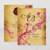 MAGISCHE BESJES MONOGRAM waszegel perkament Kaart (Voorkant / Achterkant)