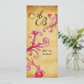 MAGISCHE BESJES  MONOGRAM waszegel perkament Kaart (Staand voorkant)