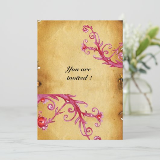 MAGISCHE BESJES  MONOGRAM waszegel perkament Kaart (Staand voorkant)