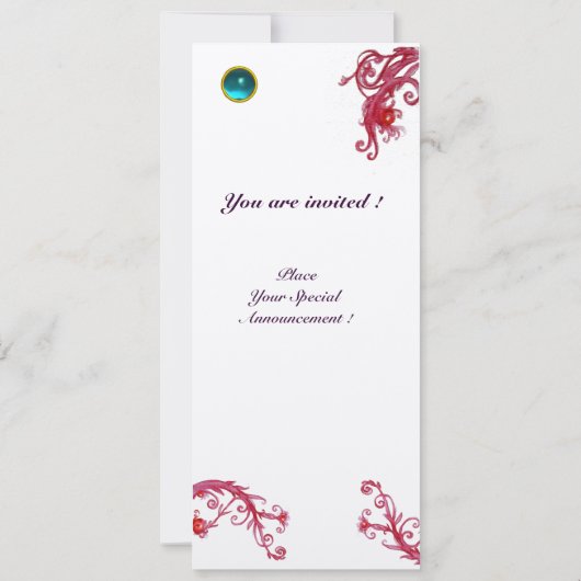 MAGISCHE BESJES MONOGRAM wit blauw rood paars goud Kaart (Achterkant)