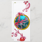 MAGISCHE BESJES MONOGRAM wit blauw rood paars goud Kaart (Voorkant / Achterkant)