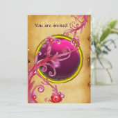 MAGISCHE BESJES PERKAMENT EDELSTEEN rode robijn Kaart (Staand voorkant)