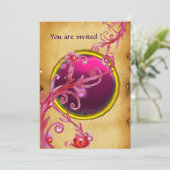 MAGISCHE BESJES PERKAMENT GEEN rode robijn Kaart (Staand voorkant)