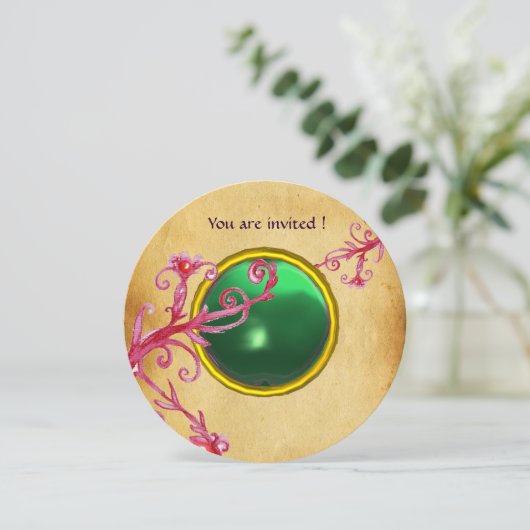 MAGISCHE BESJES PERKAMENTJAS groene smaragd Kaart (Staand voorkant)