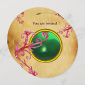 MAGISCHE BESJES PERKAMENTJAS groene smaragd Kaart (Voorkant / Achterkant)