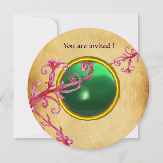 MAGISCHE BESJES PERKAMENTJAS groene smaragd Kaart (Voorkant)