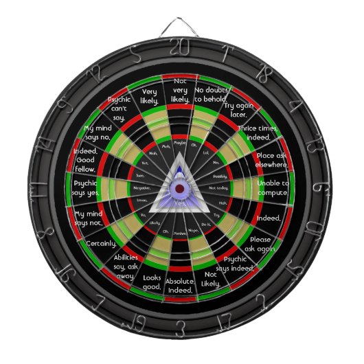 Magische beslisser dartboard dartbord (Voorkant)