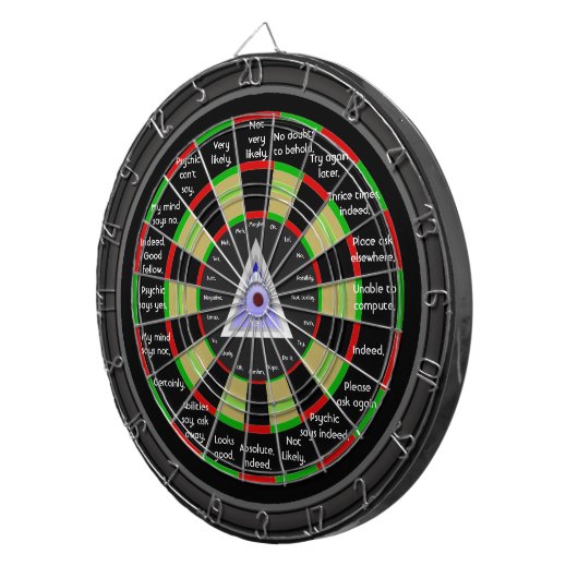 Magische beslisser dartboard dartbord (Voorkant Rechts)