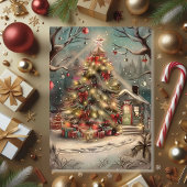 Magische Besneeuwde Kerst Cottage  Kaart