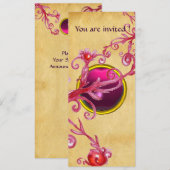 MAGISCHE BESSEM PERKAMENT GEEN rode robijn Kaart (Voorkant / Achterkant)