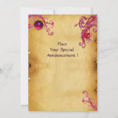 MAGISCHE BESSEM PERKAMENT GEM rode robijn Kaart (Achterkant)