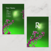 MAGISCHE BESSEN GROENE SMARAGD MONOGRAM VISITEKAARTJE (Voorkant / Achterkant)