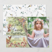 Magische betoverde bos fee meisje verjaardag foto kaart (Voorkant / Achterkant)